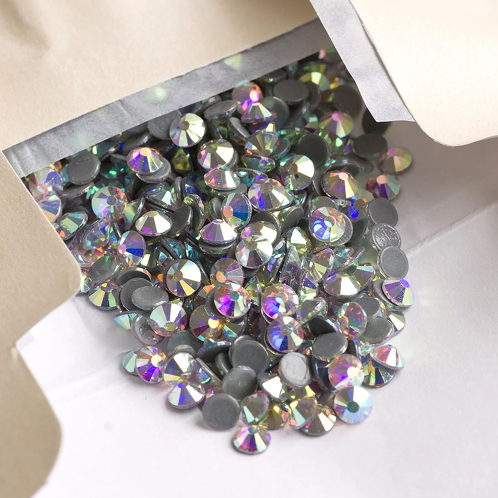 

Crystal AB Hotfix Glass Rhinestones DIY Crafts Strass Iron On Jewelry Accessories Decorations Stones For Garment Dancing Dress