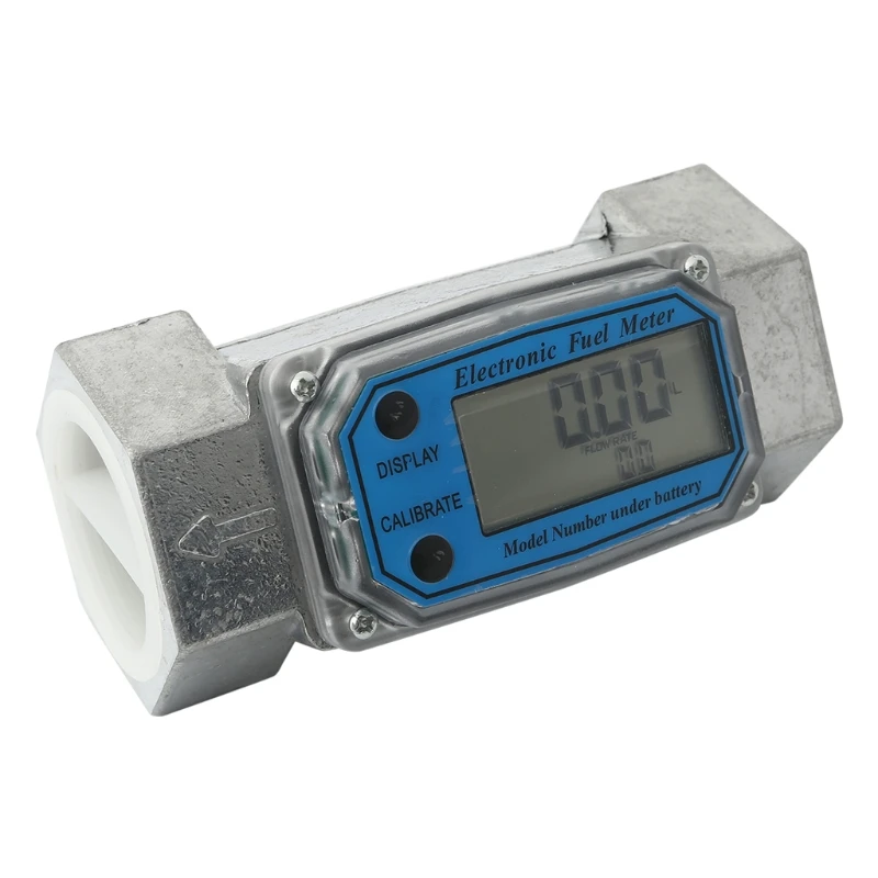 

Electronic Digital Flowmeter Liquid Water Turbine Flow Meter Fuel Oil Flowmeter 1.5 Inches 10-100gpm 38-380L/Min