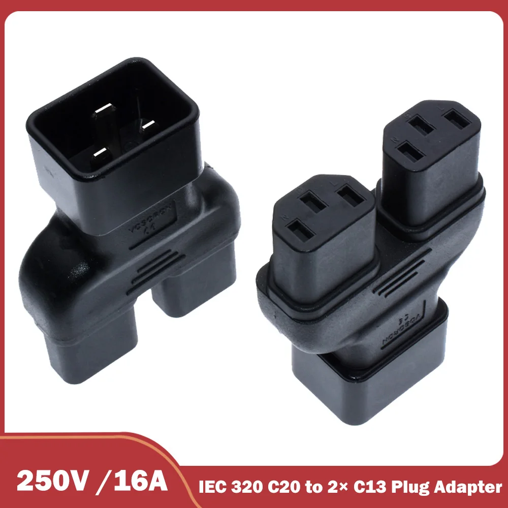 

C20-2*C13 Power Adapter IEC320 C20 To 2*IEC320 C13 Connector Converter Male To 2*Female Y Spliter Conversion Plug 16A