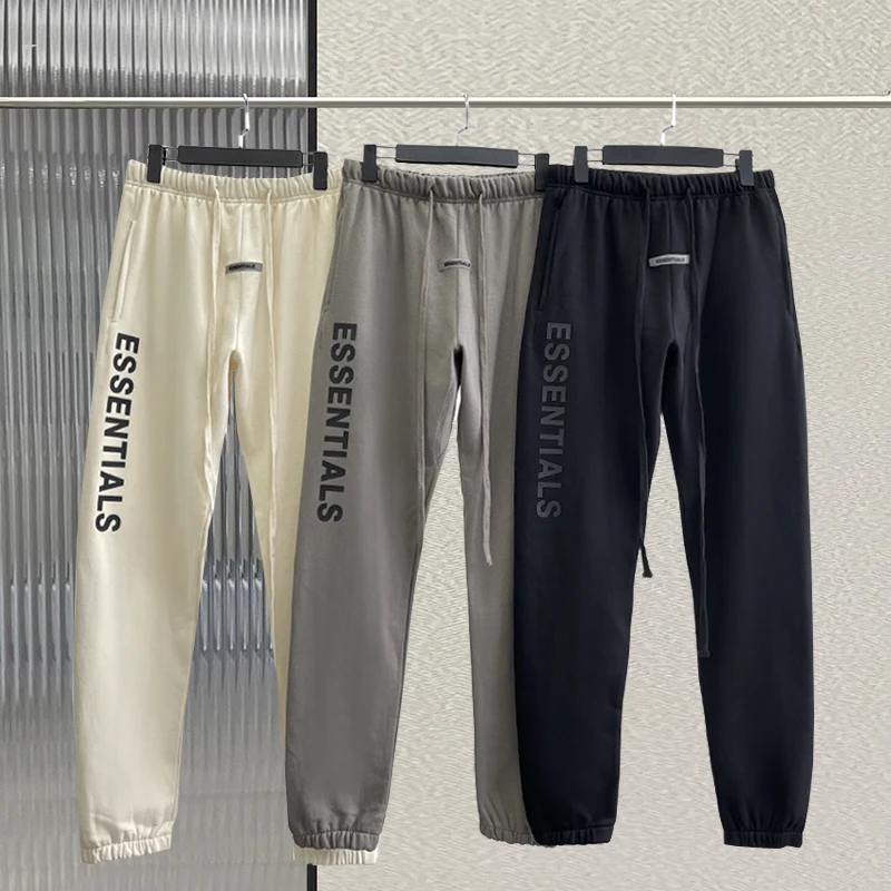 New Fashion brand Essentials Sweatpants Rubber Letter Logo Hip Hop Loose Hoodie Jogging Pants Unisex High Street Style Sweatpant