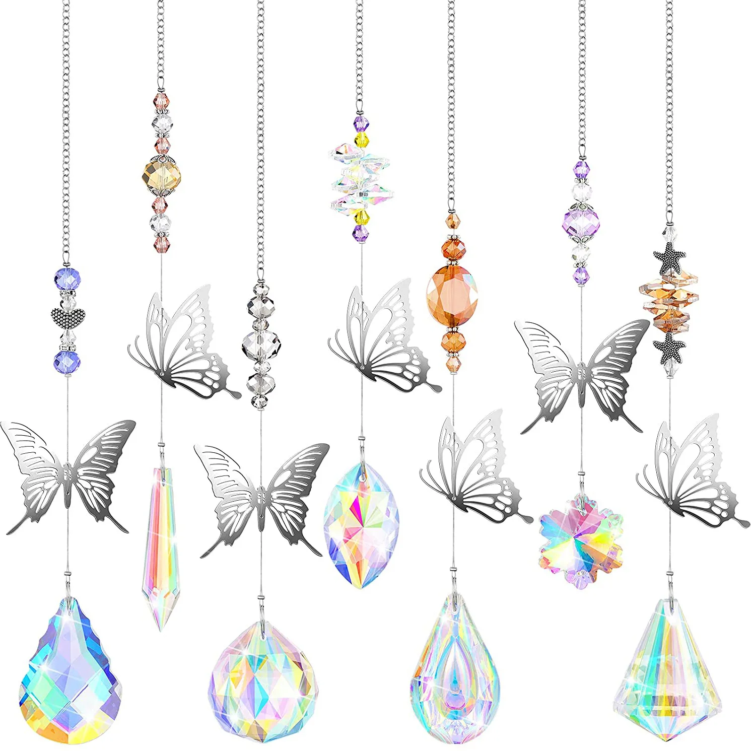 

Butterfly Crystal Sun Catcher Suncatcher Rainbow Maker Lighting Pendant Gardening Window Hanging Desk Decoration Decoration