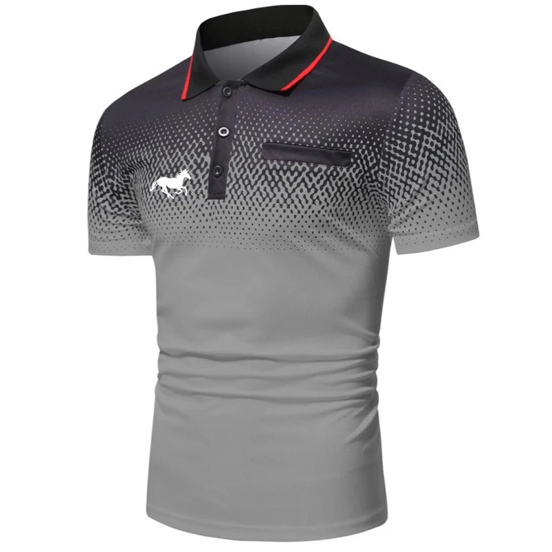 

Men's Casual Polo Colour Solid Printed Business Lapel Shirt,Men Summer Short Sleeve Sell Well Shirt