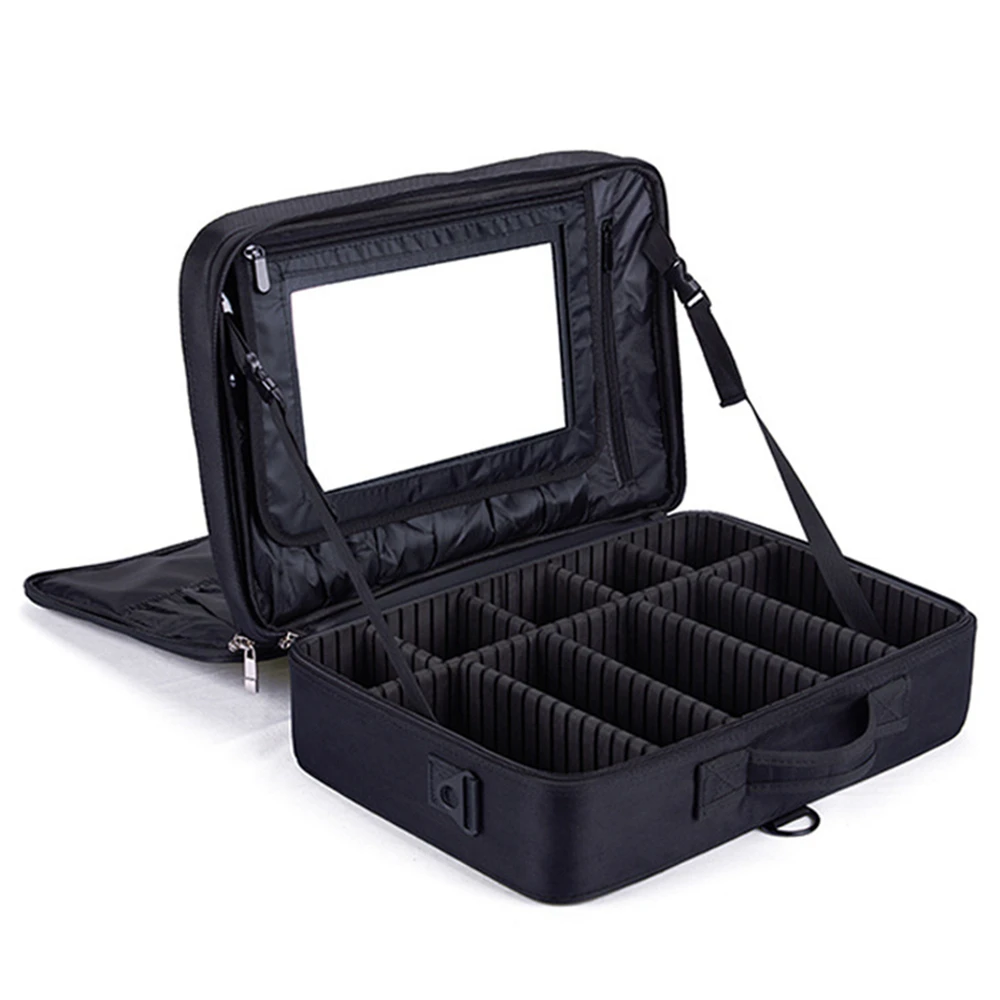 

Портативный косметический чехол, большая емкость, косметичка для путешествий, многофункциональная косметичка, 3 слоя, косметичка с зеркалом