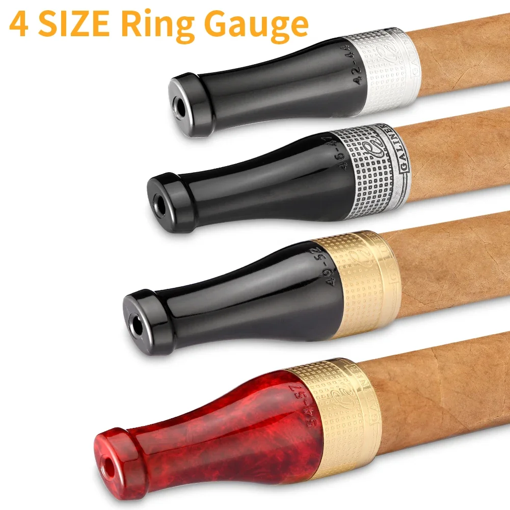 

Gauge Portable Cigar Box Gift Ring Piece Holder Cigar Smoking 4 Resin Size Galiner Mini Tools Mouthpiece