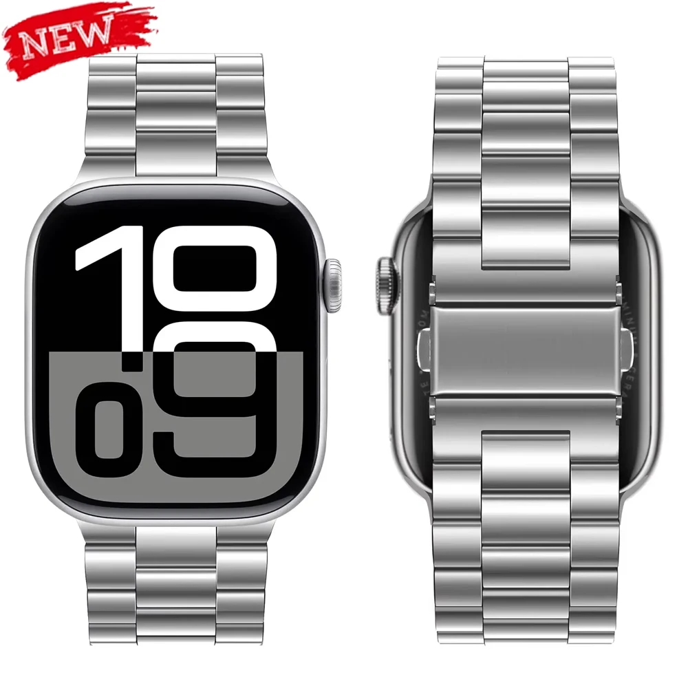 Фото Ремешок из нержавеющей стали для Apple Watch Band 44 мм 45 мм 49 мм 46 мм 38 мм 40 мм 41 42 мм Браслет IWatch Series Ultra 3/2 11 10 9 8 7 SE №1