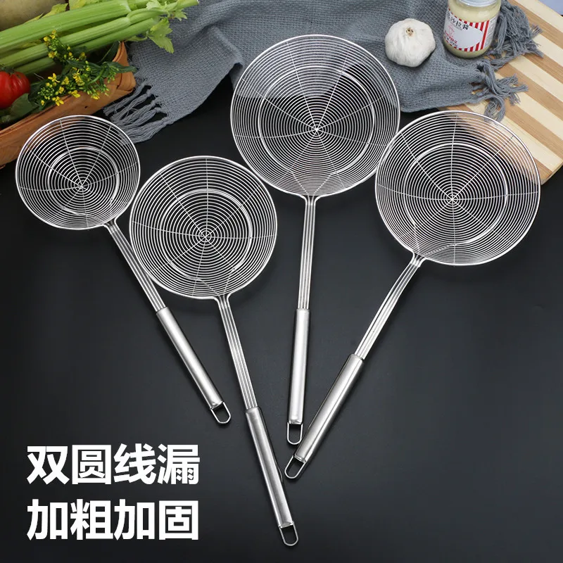 

Reinforcing bold colander kitchen gadgets strainer kitchen tools with stainless steel wire leakage in kitchen frying basket