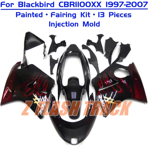 Для Honda CBR1100XX CBR 1100XX 1100 Super Blackbird 1997 1998 1999 2000 2001-2006 2007 Комплект обтекателя из пластика обтекателя ABS Injection