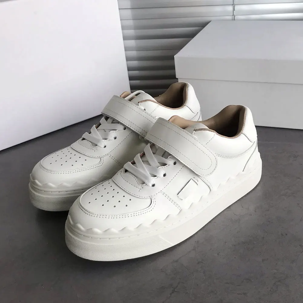 

Women's 2023 Summer Artificial Leather Real Skin Flats White Comfy Walk Casual Skateboard Shoes Great Quality