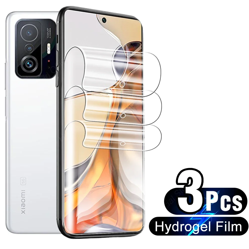 

3 Pcs Full Glue Hydrogel Film Protective For Xiaomi 11T Pro Screen & Back Protector On Mi 11 T Mi11 Ultra Mi11t 11tpro Not Glass