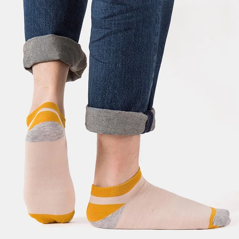 5 Pairs Men Socks Breathable Cotton Sports Ankle Socks Fashion Sport Casual Boat Socks Spring Summer Autumn Male Street Style