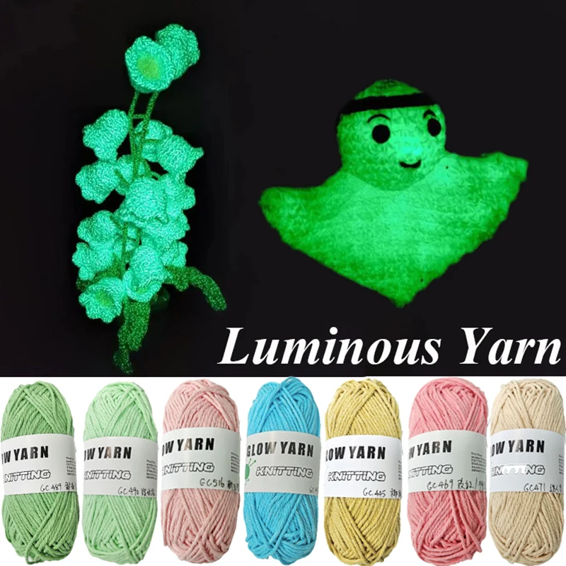 

2023 Newest Functional Luminous Yarn Glow in the Dark Polyester Chunky Yarn 70m Long Knitting Wool Yarn for Crochet Sweater Hat