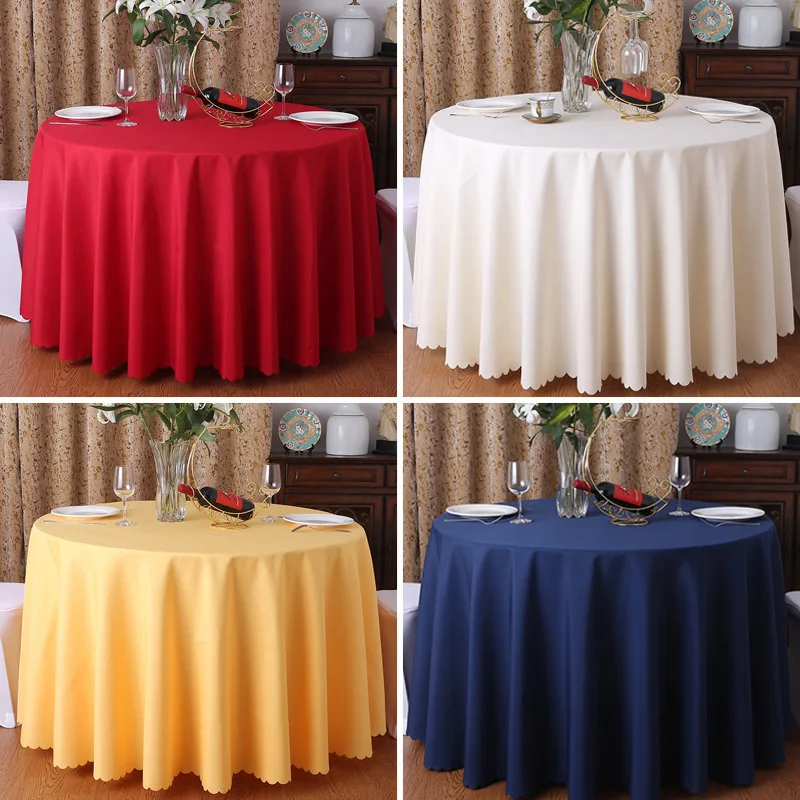 1pcs Round Satin Tablecloth 22 Solid Color for Christmas Wedding Party Decorations Modern Table Covers