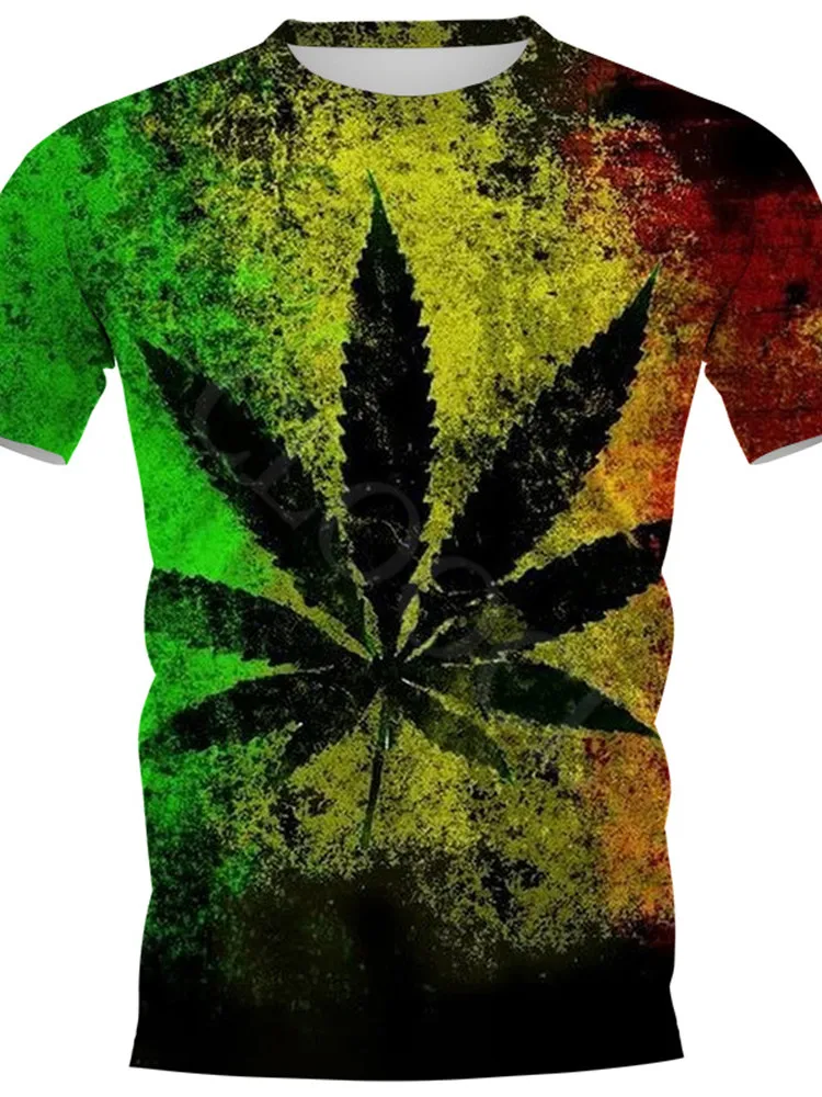 

Green Weed Leaves 3D Printed Men's T-shirts Summer Casual Style Men Tees Short Sleeve T Shirts Unisex Tops Loose Men Clothing