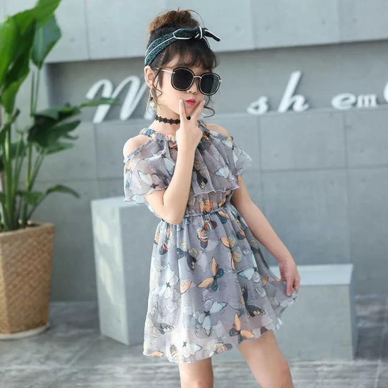 

Kids Casual Dresses for Girls Chiffon Princess Dress Summer 11 Children's 9 Student Fashion 8 Baby Clothes 10 To 12 Years Old