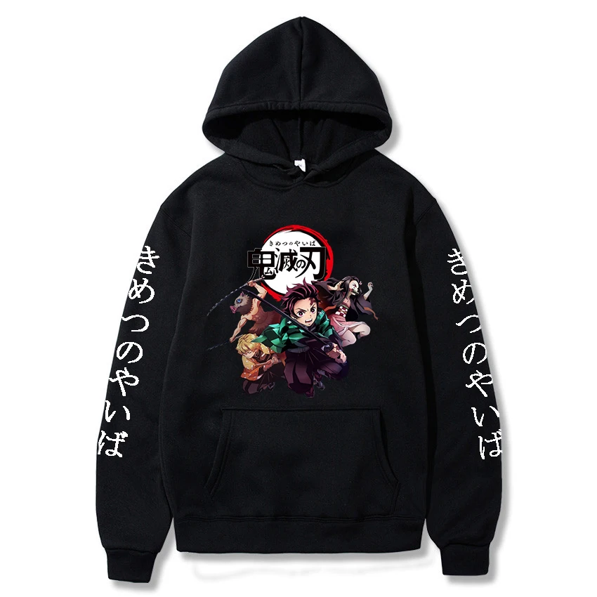 

Men Hoodie Demon Slayer Hoodies Pria Kawaii Kartun Kimetsu Tidak Yaiba Hoody Harajuku Top Panjang Lengan Kaus Pria