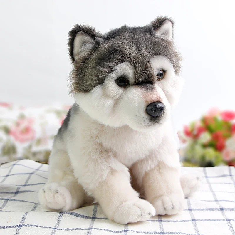 

Dropshipping Cuddly Wolf Plush Toy Lifelike Soft Stuffed Animal Adorable Plushy Kids Doll Fluffy Birthday Gifts for Children Boy