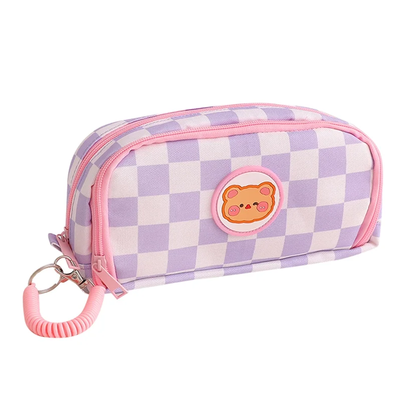 

Portable Bear Pencil Case Animal Cute Pencil Bag School Student Stationery Bag Canvas Bags Purple