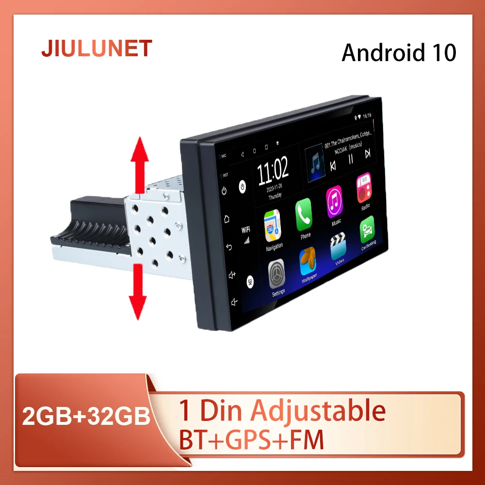 

Автомагнитола JIULUNET с GPS-экраном, Android 10, 1DIN, 2 + 32 ГБ, 7 дюймов