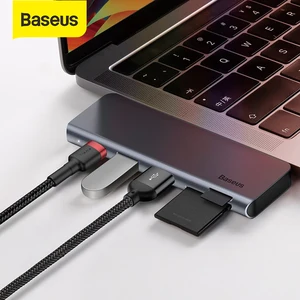 USB-концентратор Baseus для MacBook Air 3,0, SD-карт, кардридер PD 60 Вт, поддержка быстрой зарядки