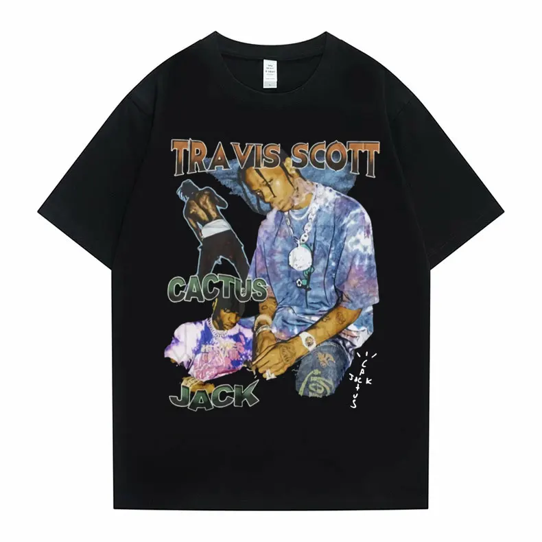 

Travis Scott Cactus Jack Tshirt Men's Vintage Tees Summer Short Sleeve Men Women Fashion High Street Hip Hop Style T-shirts Tops