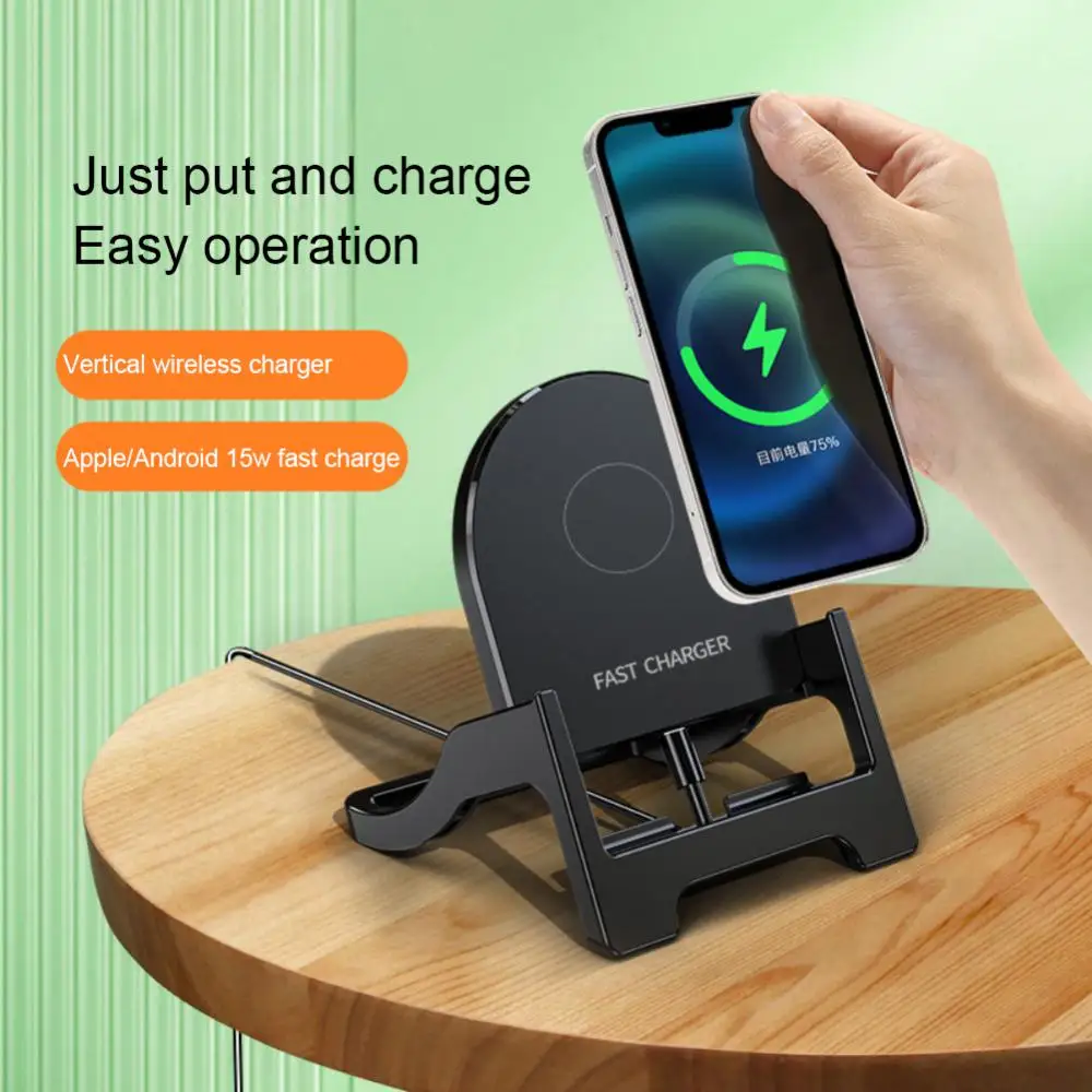 

Phone Holder Wireless Charger Stand Pad Portable Wireless Charger 15w For Iphone 13 12 Pro Max Xiaomi Samsung Aluminum Alloy
