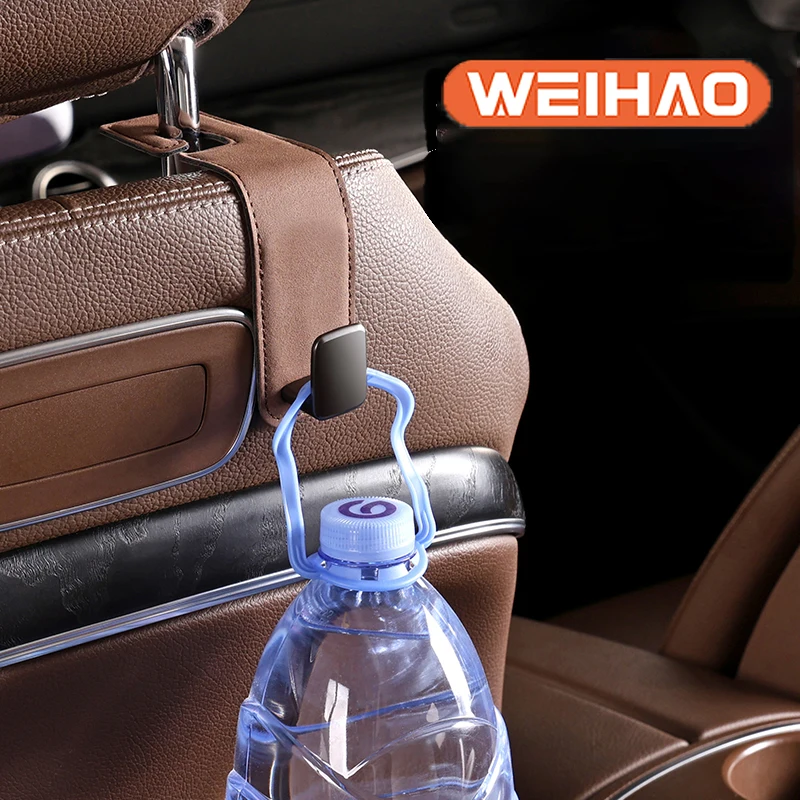 

WeiHao Car Hooks Tools Seat Judgets Leather Suede Auto Back Seat Headrest Hooks Storage Hanger Upgrade Automotive Interior