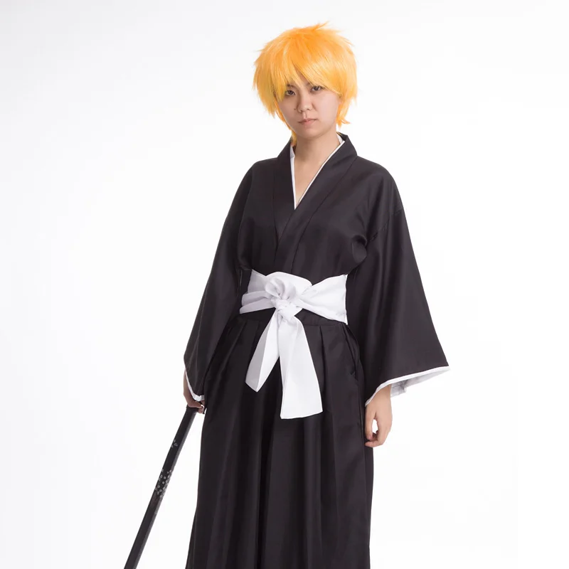 

Костюм для косплея по мотивам аниме Pemutih Kurosaki Ichigo Shinigami кимоно с мотивом смерти Soul Reaper Set Lengkap Atasan Хэллоуин Kutapa рукава