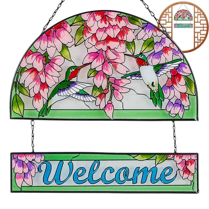 

Colorful Flower Suncatchers For Windows Hummingbird Suncatchers Stained Glass Window Hangings Bird And Flowers Stained Glass