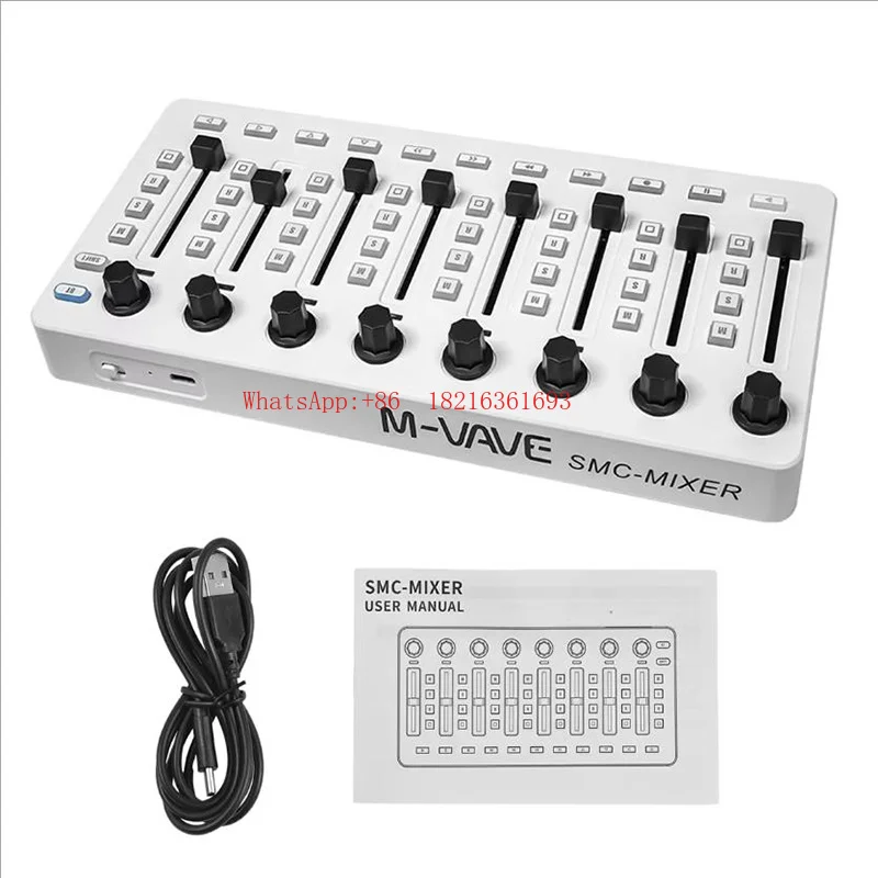 Фото Ограниченное предложение: Беспроводной MIDI-контроллер SMC-Mixer с 43 кнопками, 8 фейдерами, 8 регуляторами, портативный DAW-контроллер для Ableton/FL Studio/Cubase №4