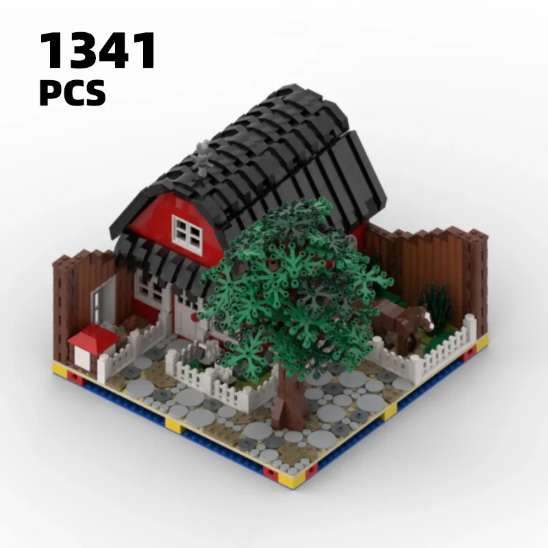 Набор модульных кирпичей Petting zoo MOC Ranch модель с видом на улицу комплект блоков для