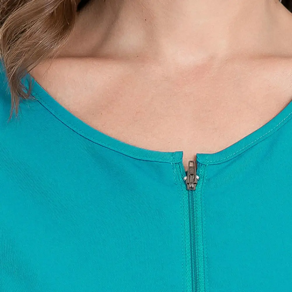 Женский медицинский комплект униформы футболка на молнии с коротким рукавом и