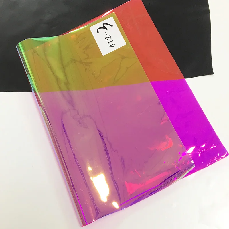 

Transparent Synthetic Leather Magic Color PVC Fabric for Hairbands Hairpins Bows Shoes Umbrellas Earrings DIY Crafts 30x135cm