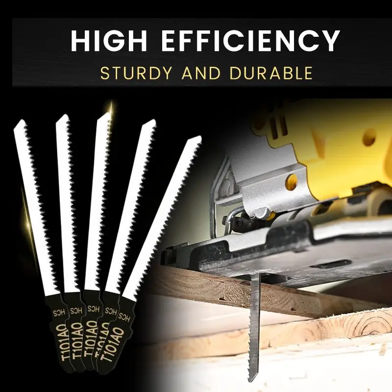 

Пусбо®Набор лезвий для лобзика с мелкими зубцами, 5 шт., лезвия для лобзика HCS для быстрой резки, прямой резки, зубья 1,4 мм, лезвия для лобзика