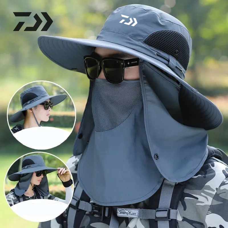 

Daiwa Summer Outdoor Sports Men's Fishing Hat Sunscreen Uv Protection Breathable Sunshade Printing Casual Fishing Caps