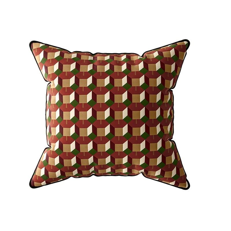 

Бархатный чехол для подушки DUNXDECO, геометрический рисунок, 43x43 см
