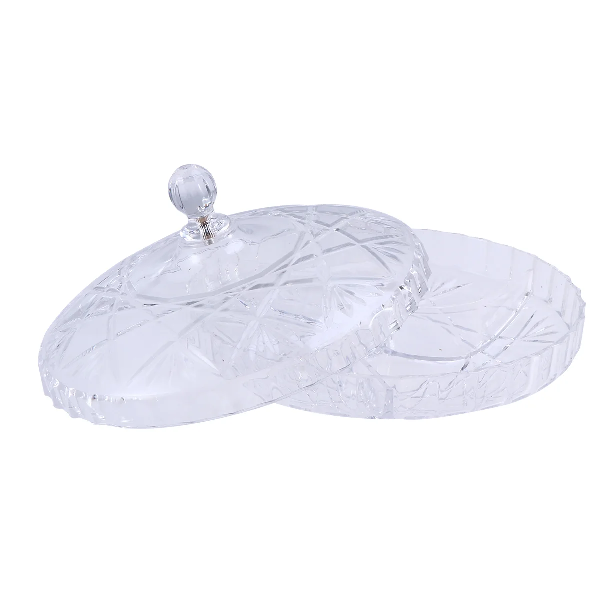 

25X25X20CM Dried Fruit Plate with Lid Modern Living Room Creative Acrylic Transparent Tray New Year Candy Plate Ceramic