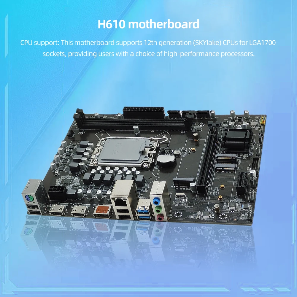

H610 Desktops Motherboard 2 X 288-pin DDR4 SDRAM Slot Computer Mainboard DDR4 Memory LAG1700 Pin CPUi5 12400F 12100 Up To 64GB