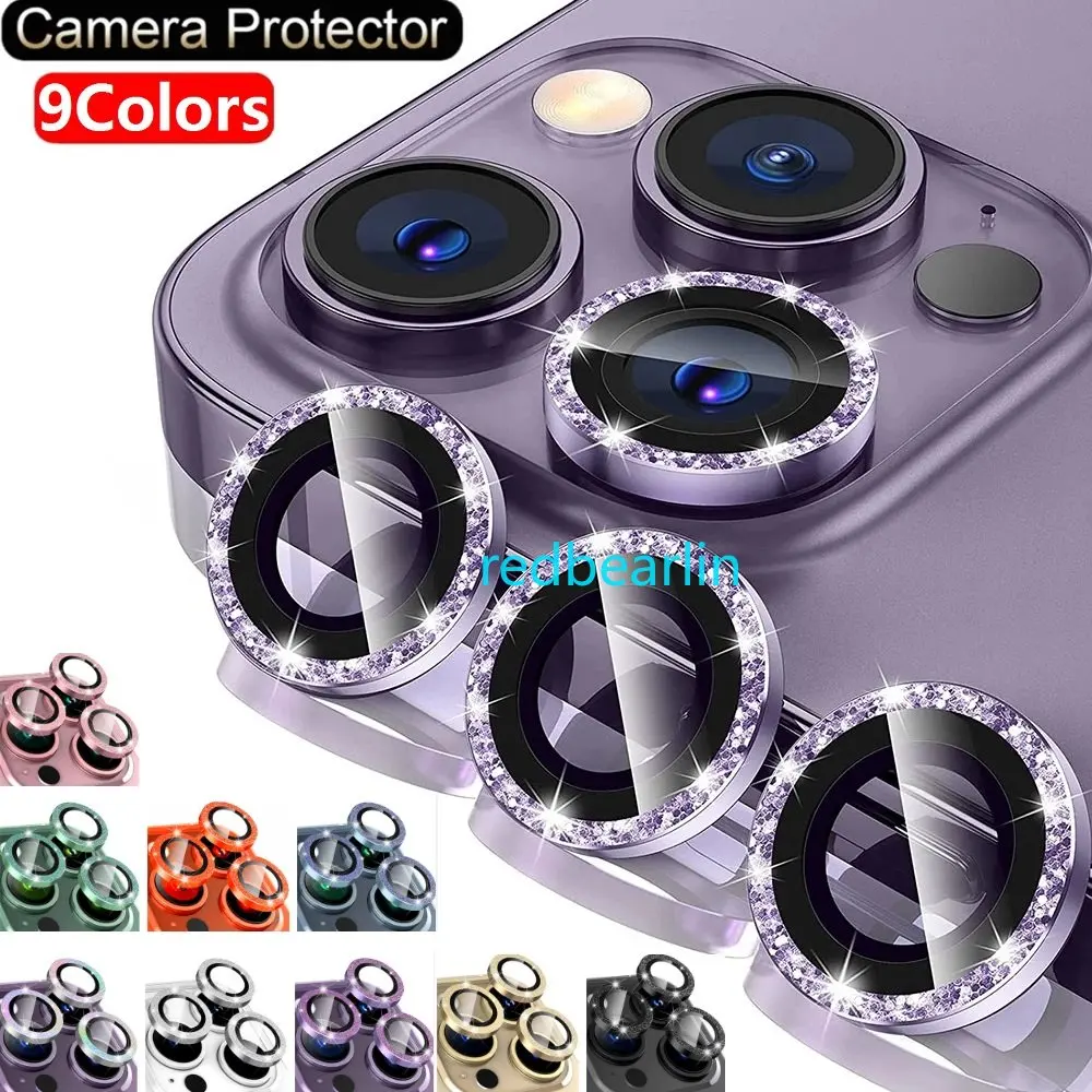 

500Pcs Bling Camera Lens Case For iPhone 13 12 14 Pro Max 12 Pro Phone Lens Protector Screen Cover On For IPhone Lens