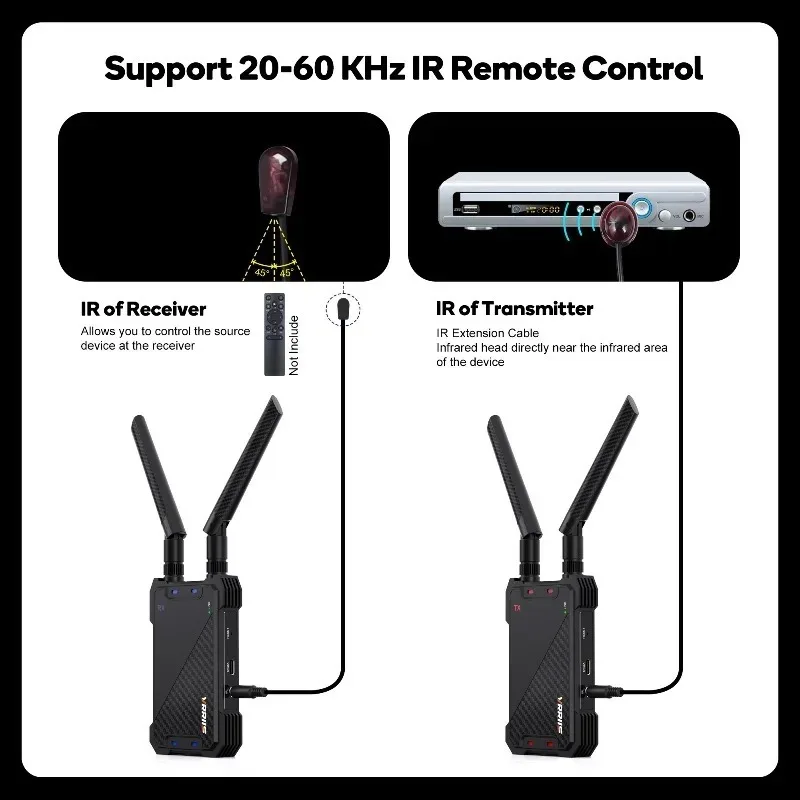 Фото Беспроводной HDMI-совместимый видеопередатчик-приемник 1080P 400M, адаптер-удлинитель для ТВ-приставки, монитора, проектора №5