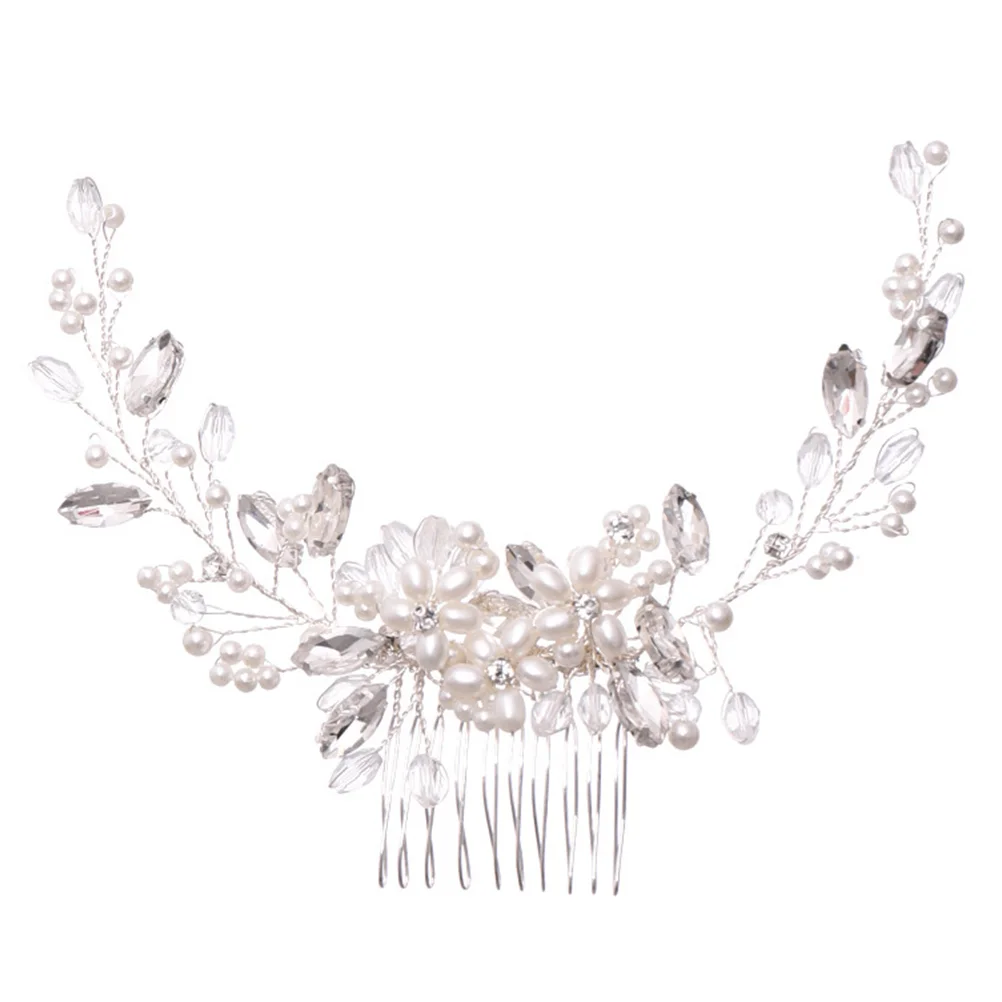 

Hair Wedding Bridal Combs Peral Comb Rhinestone Barrettes Headdress Garland Headpiece Accessories Bride