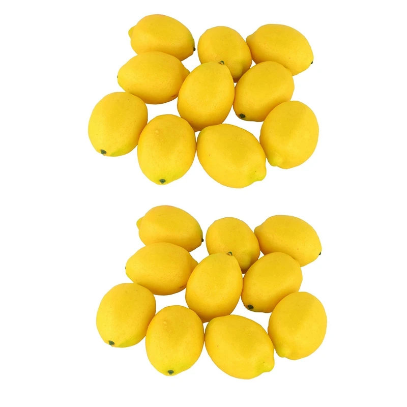 

Fake Fruit Home House Kitchen Party Decoration Artificial Lifelike Simulation Yellow Lemon 20Pcs Set