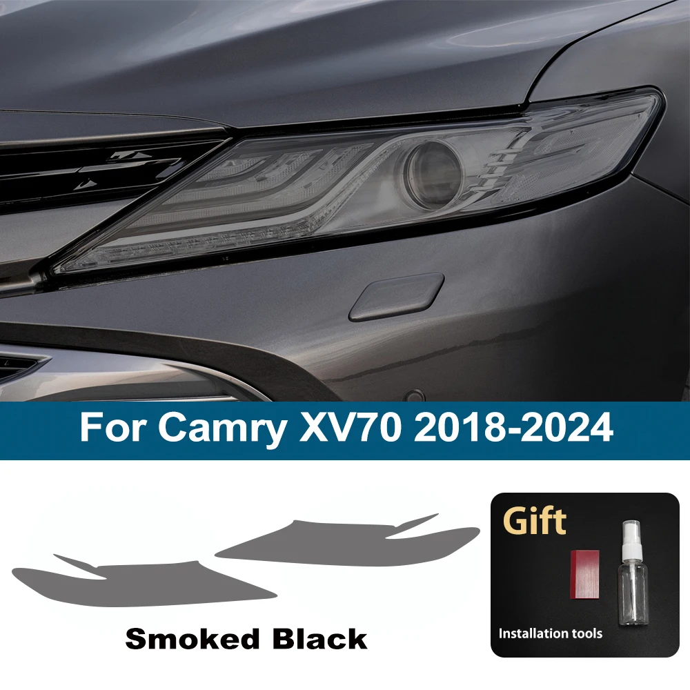 

Защитная Пленка Для Фар Toyota Camry XV80 XV70 2018-2026, Дымчато-черная, Предварительно Вырезанная, С Блестками