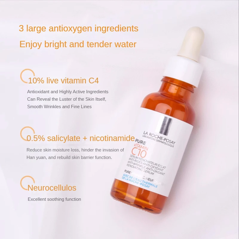 

La Roche Posay Pure Vitamin C10 Face Serum Anti-Wrinkle Anti-aging Anti Rides Whitening Brighten Smooth Firming Hydrating Skin