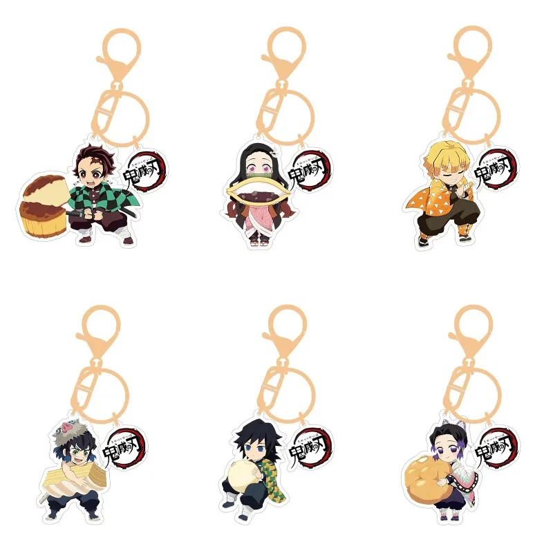 

Hot Anime Demon Slayer Key Chain Acrylic Cute Figure Kamado Nezuko Agatsuma Zenitsu Keychains Kawaii Bags Keyrings Pendant Gift