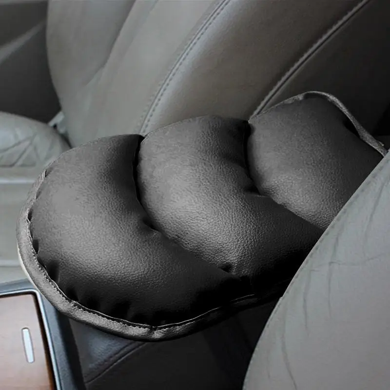 

Car Wave Embroider PU Leather Armrest Mat center Console Arm Rest Protection Cushion Auto Armrests Storage Box Cover Pad for car