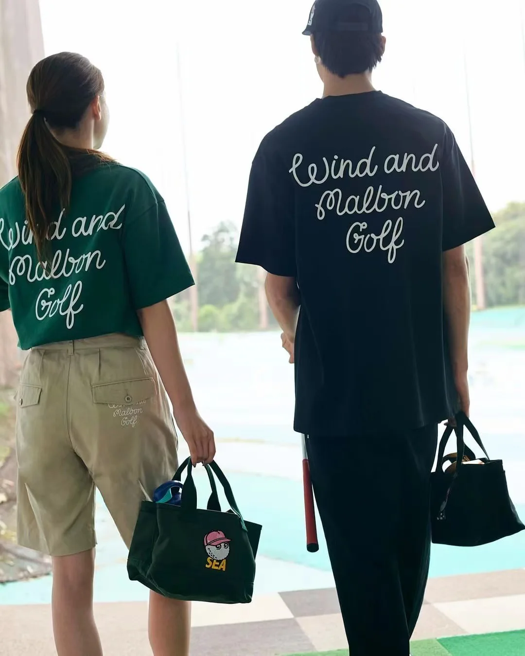 American Version of Golf SEA Lapel POLO Embroidered Monogram Loose Malbon Casual Short Sleeve T-shirt for Men and Women