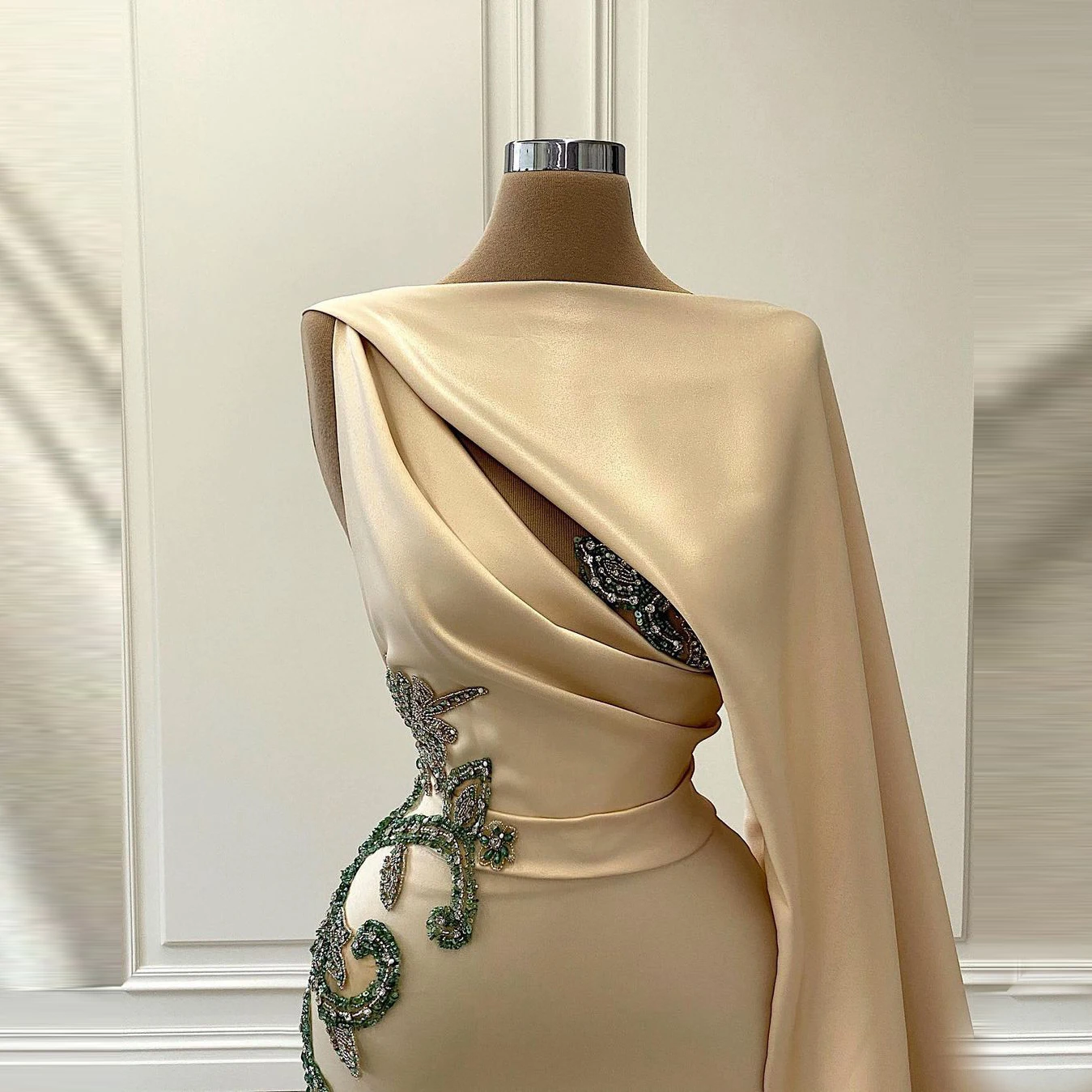 

Новинка 2022, Очаровательная Женская юбка-годе на одно плечо, сатиновая юбка-годе, индивидуальный пошив, большие размеры