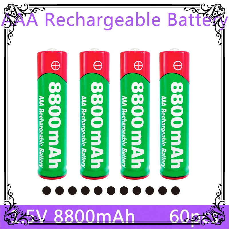 

AAA 1.5V Nieuwe Alkaline Oplaadbare Batterij 8800Mah Voor Led Licht ElektrischSpeelgoed MP3 lange Levensduur
