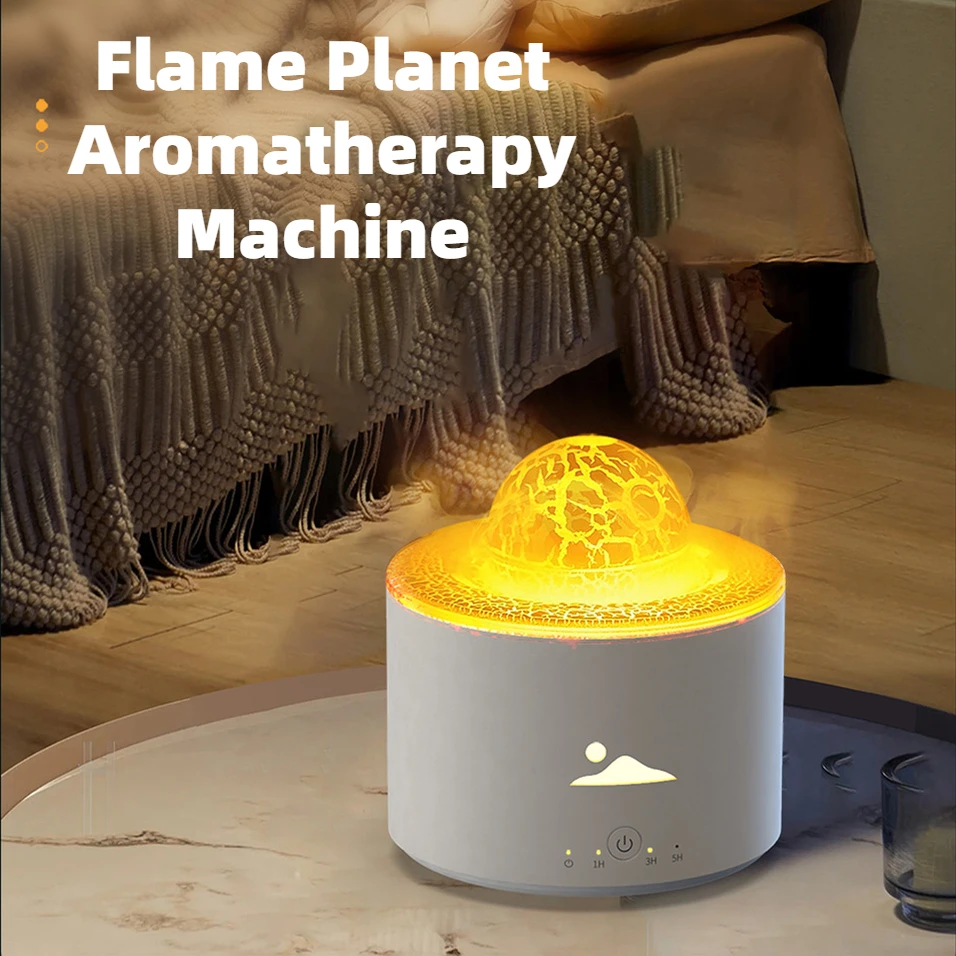 

2023 Flame Planet Air Humidifier USB Ultrasonic Cool Water Aroma Diffuser For Home Room Aromatherapy Essential Oil Diffuser