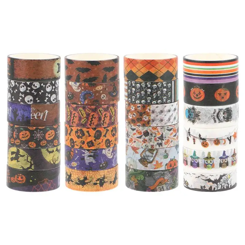 

24 рулона ленты для Хэллоуина Васи, лента для художников, декоративная Маскировочная лента, металлическая Васи-лента, Васи-лента для Хэллоуина